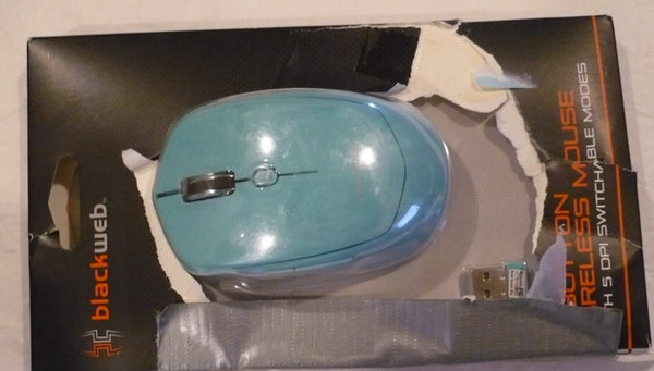 BLACKWEB 6 BUTTON WIRELESS MOUSE, AQUA GREEN (BWC18H003)