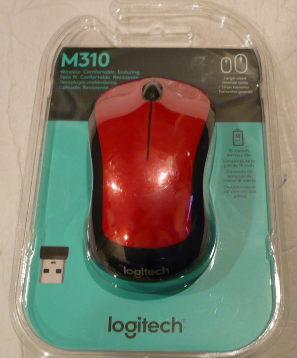LOGITECH M310 FULL SIZE WIRELSS MOUSE RED
